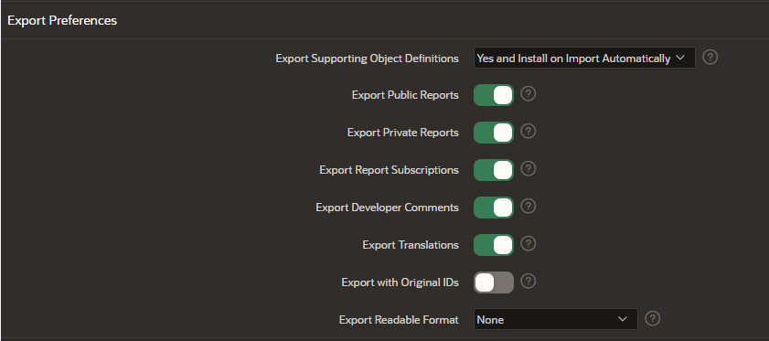 Exporting APEX Application using SQLcl