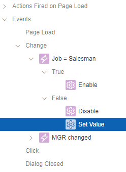 Actions fired on page load