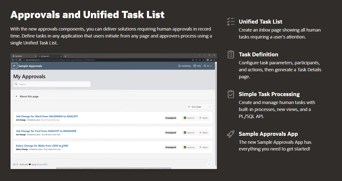 Approvals and Unified Task List