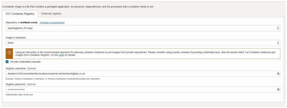 Deploying a .NET core app on OCI