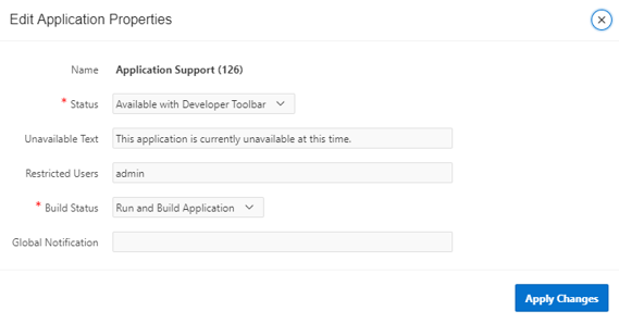 Edit applications properties