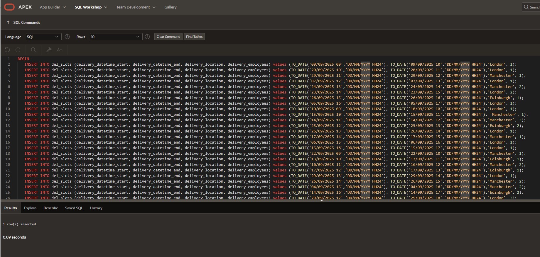 Example Del_Slots Data