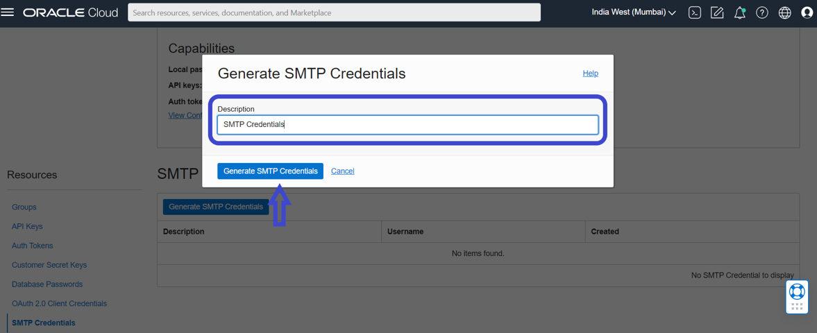 Generate SMTP Credentials