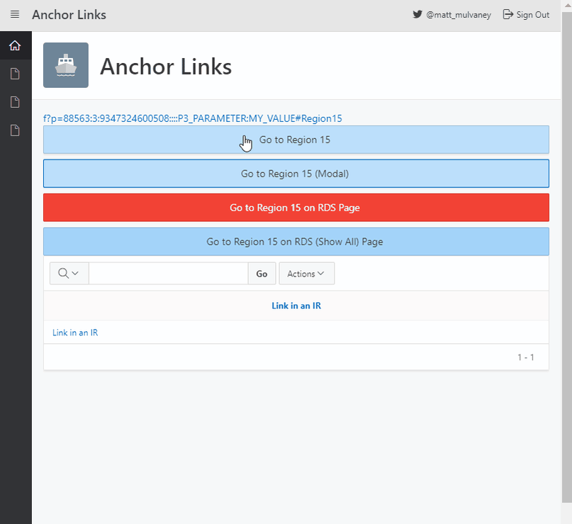 Anchoring Links in APEX 18.1 Page Designer