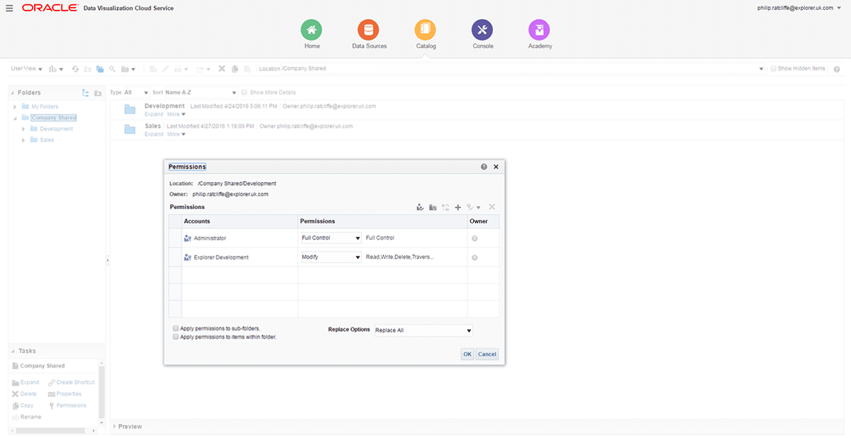 Oracle Data Visualization Cloud Service