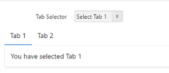 Dynamic Selection of Tabs and Region Display Selectors