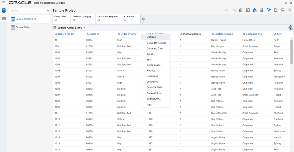 Oracle Data Visualization Cloud Service