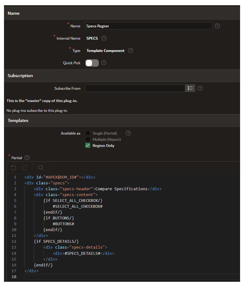 Improvements to Template Components in APEX 24.1