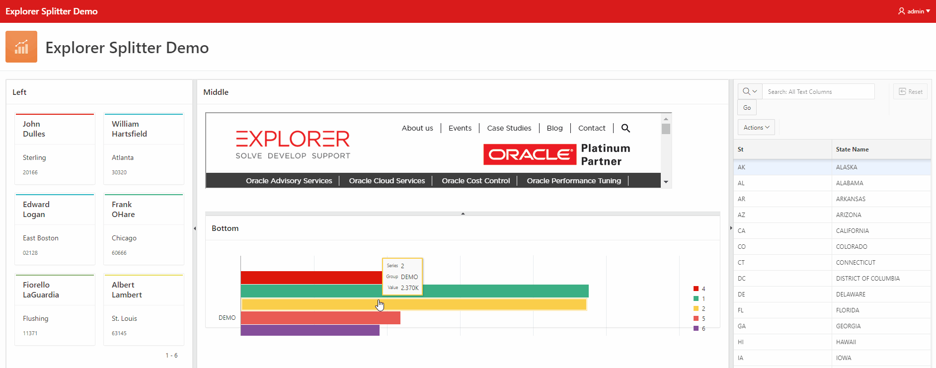 Link builder splitter demo