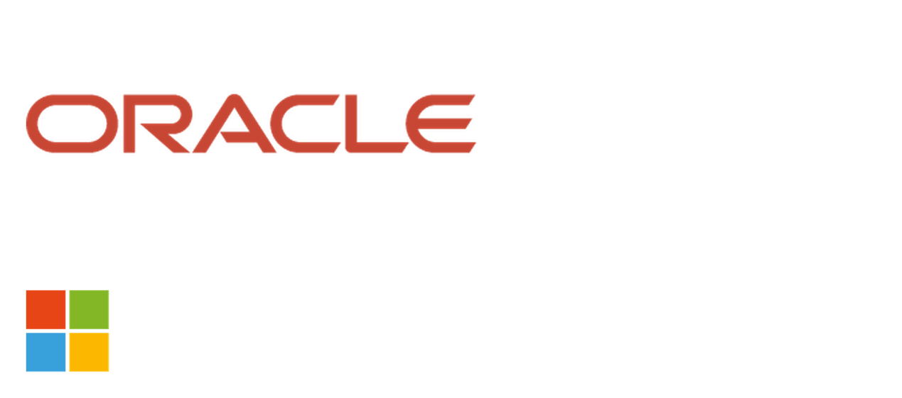 Oracle and Microsoft Partner logos - white
