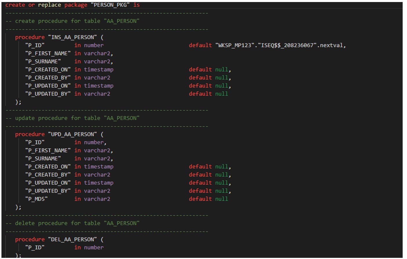 Methods on Tables and Beyond – Auto-generation of code for APEX Applications