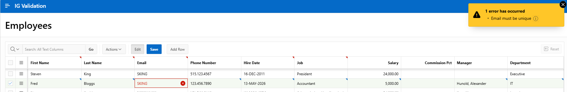 Oracle APEX Interactive Grid Validations