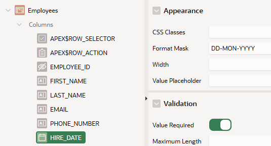 Oracle APEX Interactive Grid Validations