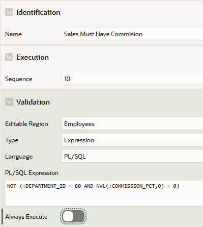Oracle APEX Interactive Grid Validations