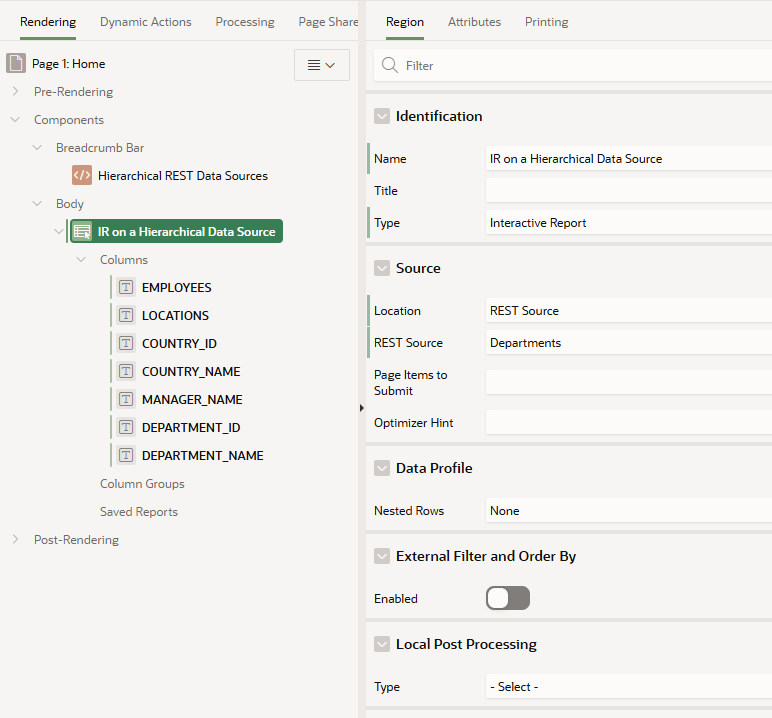 Oracle APEX Support for Hierarchical REST Source Data Profiles