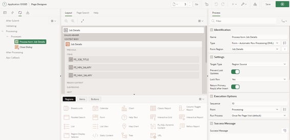 Oracle APEX form automated row processing