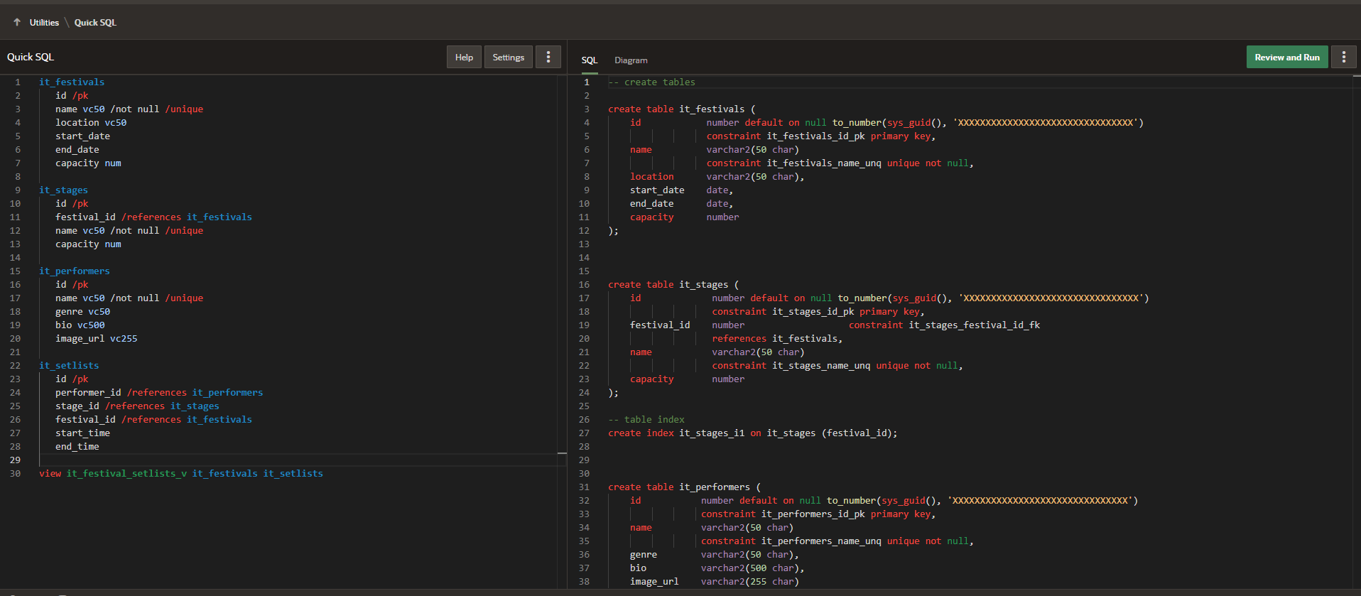 Quick SQL - Enhancements and Generative AI Modelling