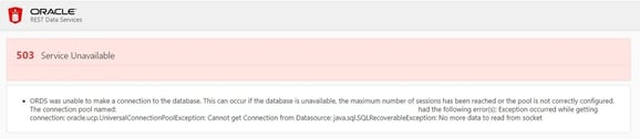 Oracle Service Unavailable