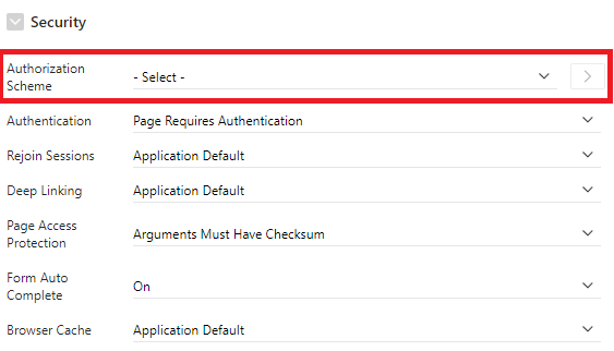 Security authorization scheme