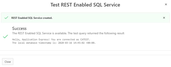 Test REST Enabled SQL Service