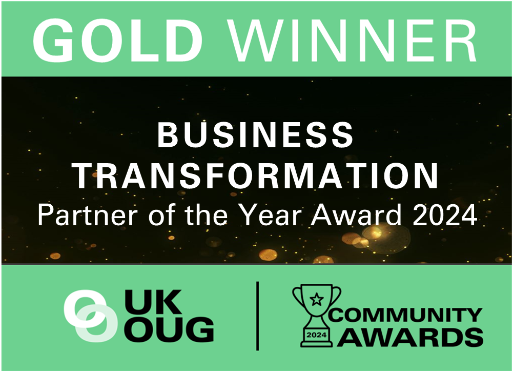 UKOUG Gold Winner Business Transformation Award 24