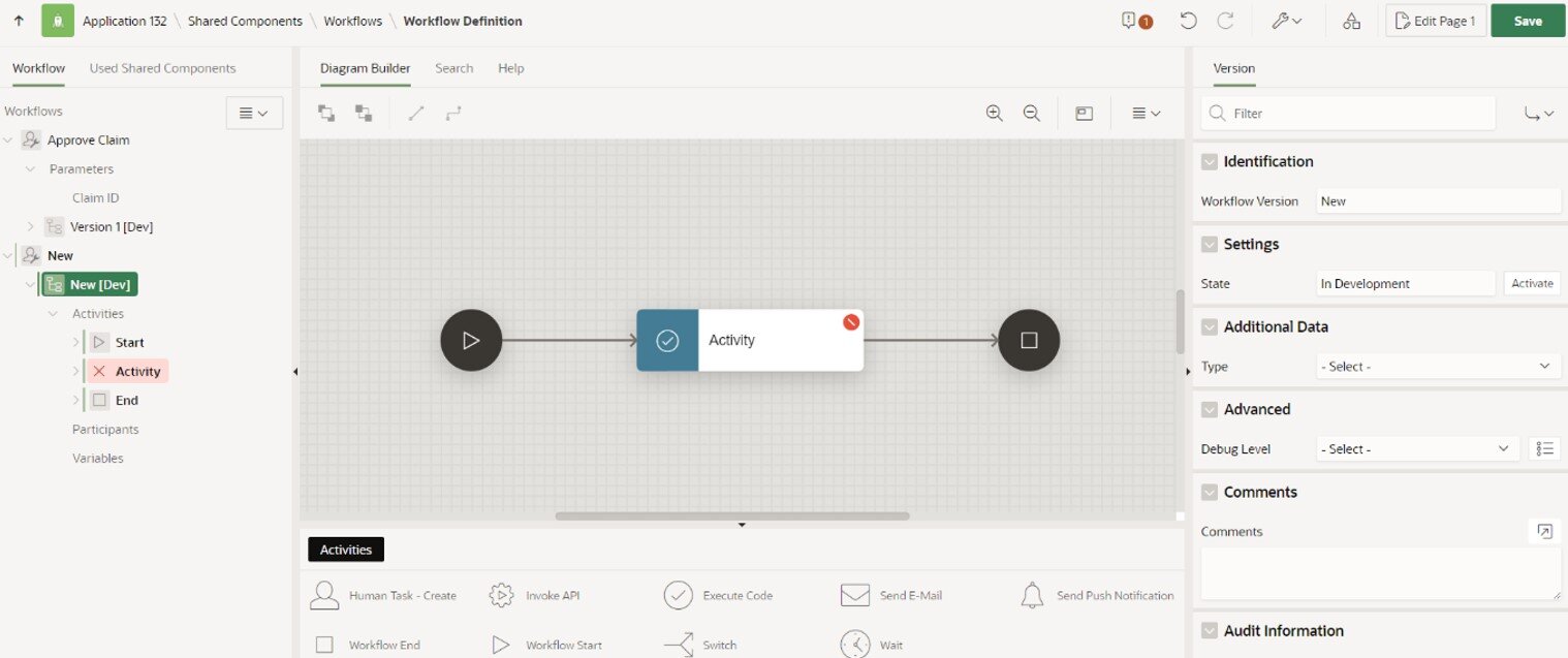 Using APEX Workflows