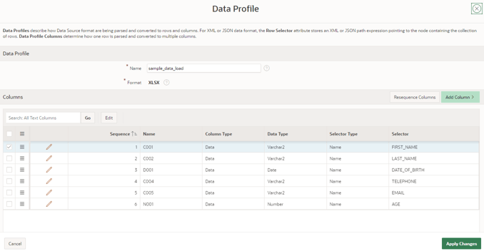 APEX 21.1 Application Data Loading