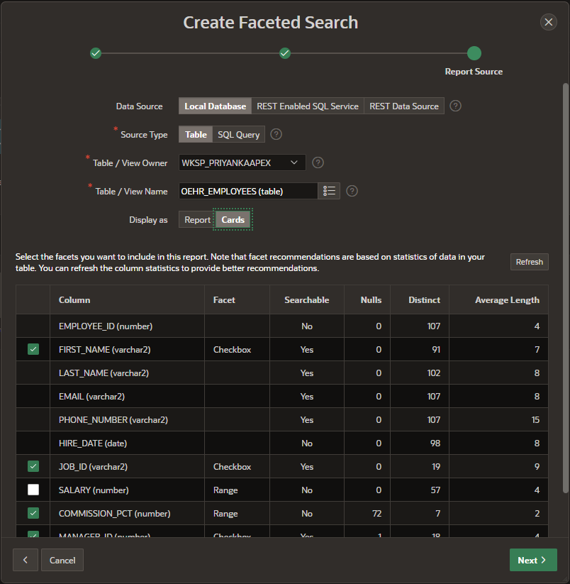 Cards – New Region Type in APEX 20.2