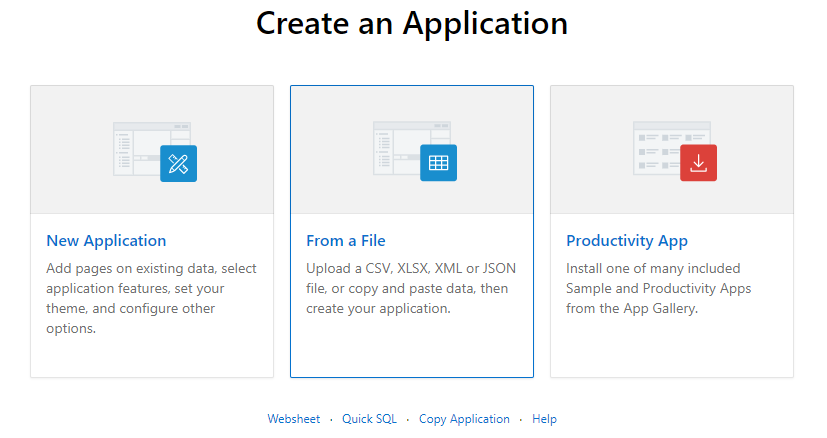 Create application from a file wizard