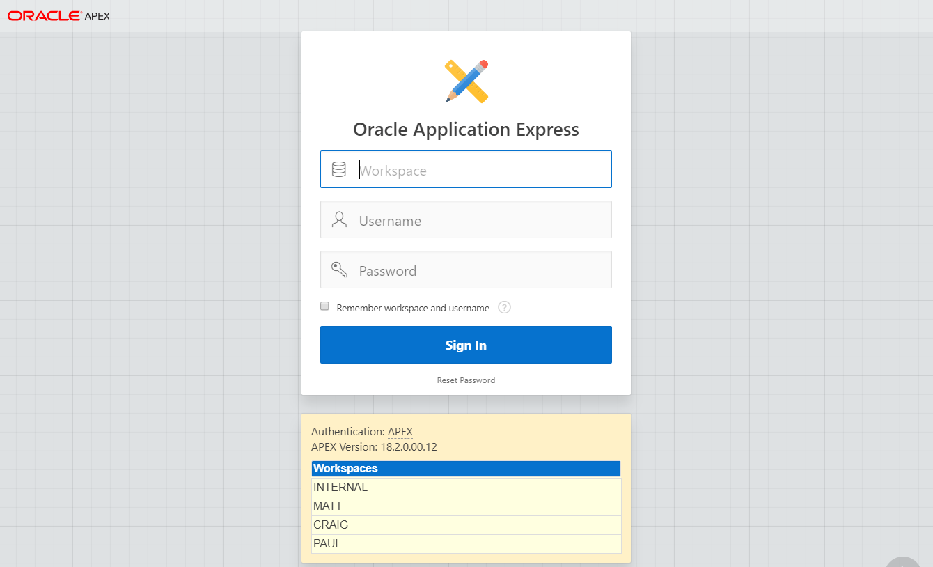 Oracle AOEX Application Express