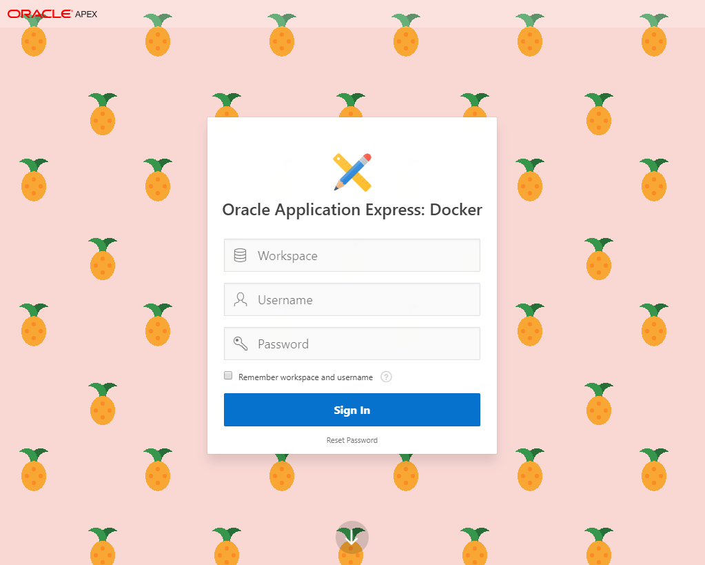 Oracle Application Express docker