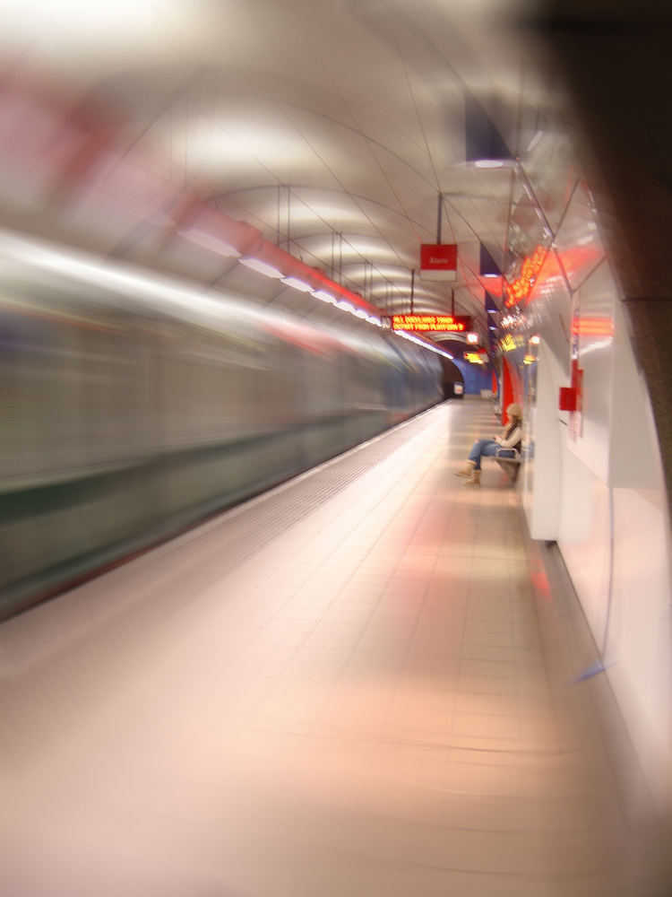 Woman waiting for the next train